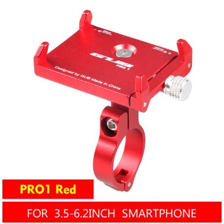 Gub pro 2 -2 aluminiumslegering cykel telefonholder til 3.5-6.2 tommer smartphone justerbar universal support gps navigations telefonstativ: Pro 1 rød