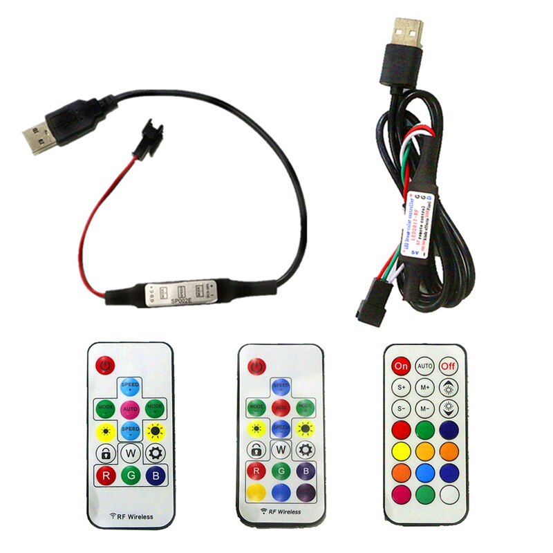 Usb Led Controller Mini 3key Rf 14key 17key 21key Led Pixel Lichten Rgb Controller Remote Dimmer Voor Dc 5V pixel Full Color Strip