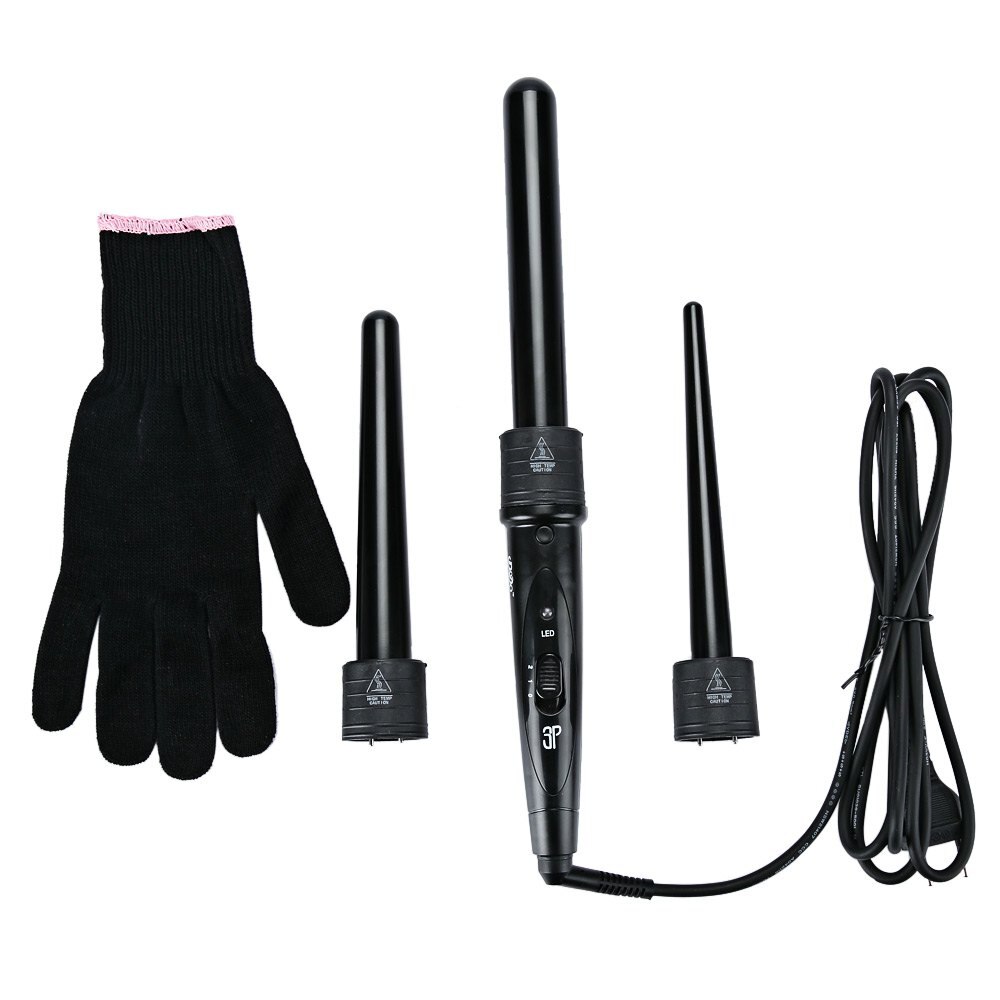 DODO 3 In 1 Removable Hair Curling Iron Conical Curling Wand Interchangeable 3 Parts Clip US/EU Plug Hair Iron Curler Set Curler