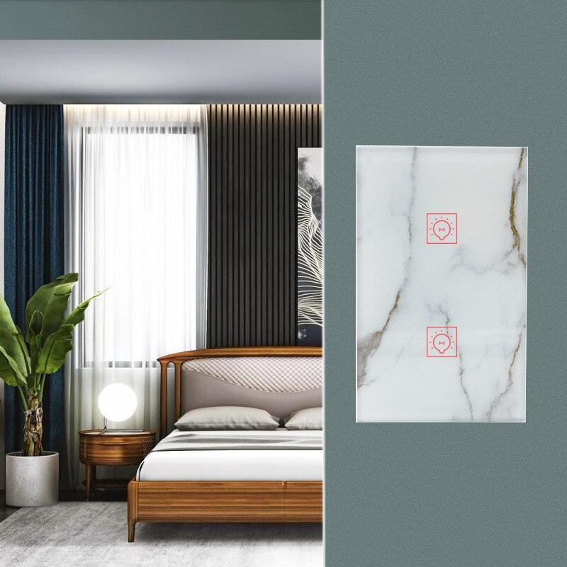 Tuya/Smart Life WiFi Smart Touch Switch US Standard 2 Gang Wall Light Switch Alexa Google Home Voice Control Switch