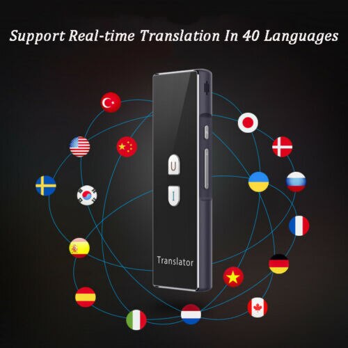 2-Way Portable Smart Voice Translator Instant 40Language Bluetooth Real-timeTranslation Learning Travel Business Text translator