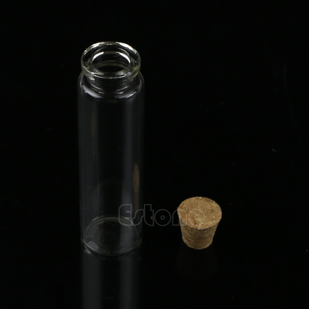 10pcs 20ml 22*80mm Mini Glass Bottle Vial with Ck Stopper Stage Pendant
