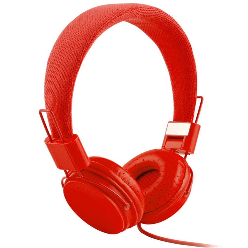Stereo bas barn hörlurar med mikrofon musik hörlurar barn headset hopfällbara bärbara: Röd