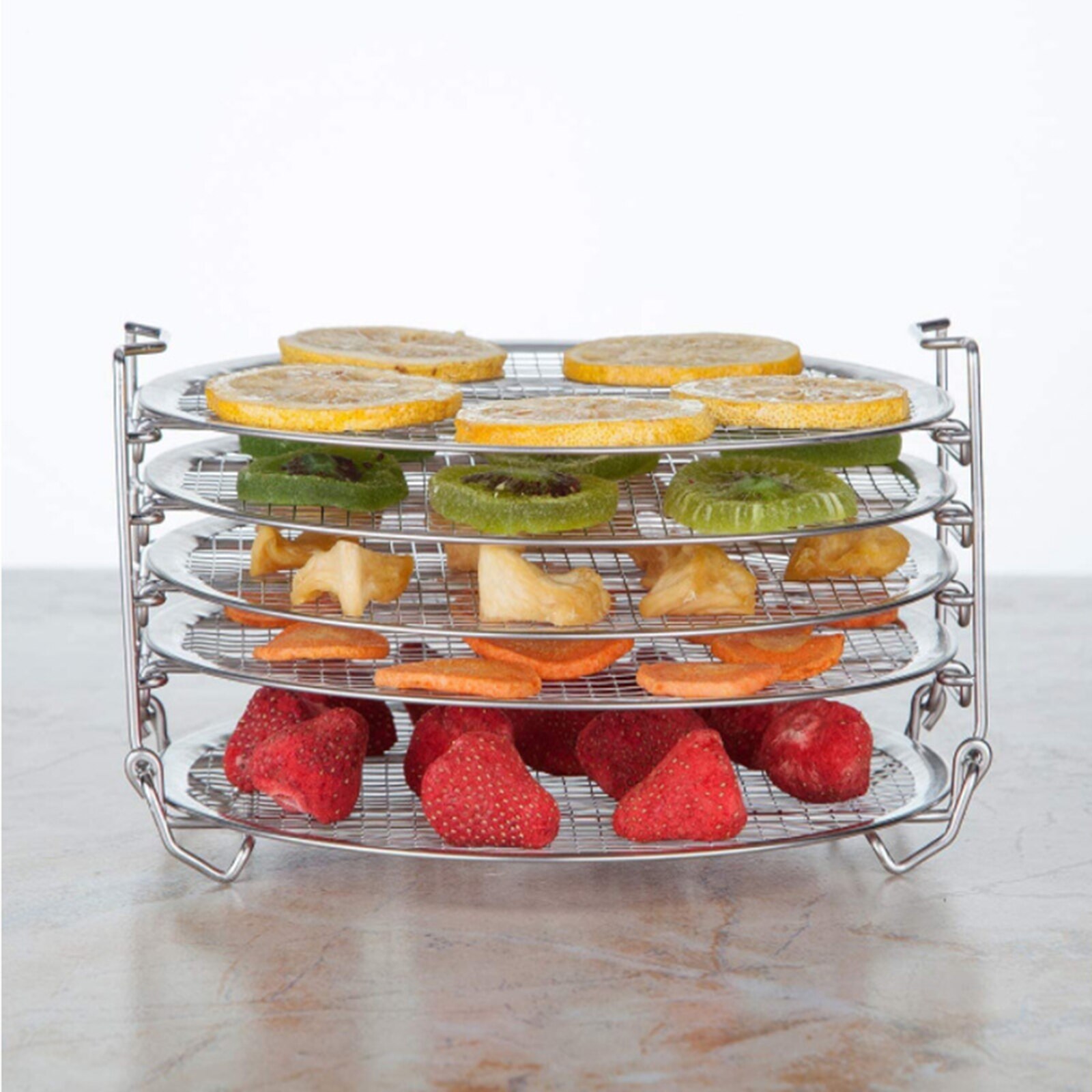 Rejilla deshidratadora de cocina, cinco capas apilables, estante de soporte para cocina a presión, freidora de aire, utensilios para deshidratar alimentos