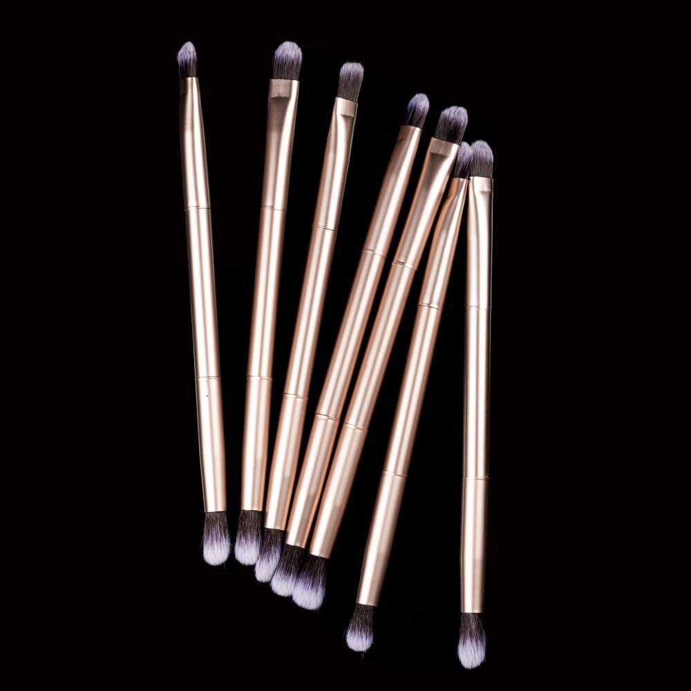 Zachte Glimlach 1 Pc Oogschaduw Make-Up Borstel Multi-Functionele Verdubbeld Ended Eyeshadow Make-Up Cosmetische Brush Tool Champagne goud