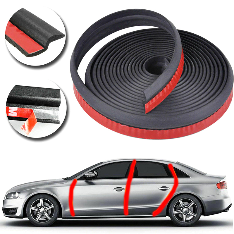 1/4/6 M Auto Deur Afdichting Strip 4 Meter Z type Deur Afdichting Autodeur Tochtstrip Geluid auto Rubberen Rand Trim Geluidsisolatie
