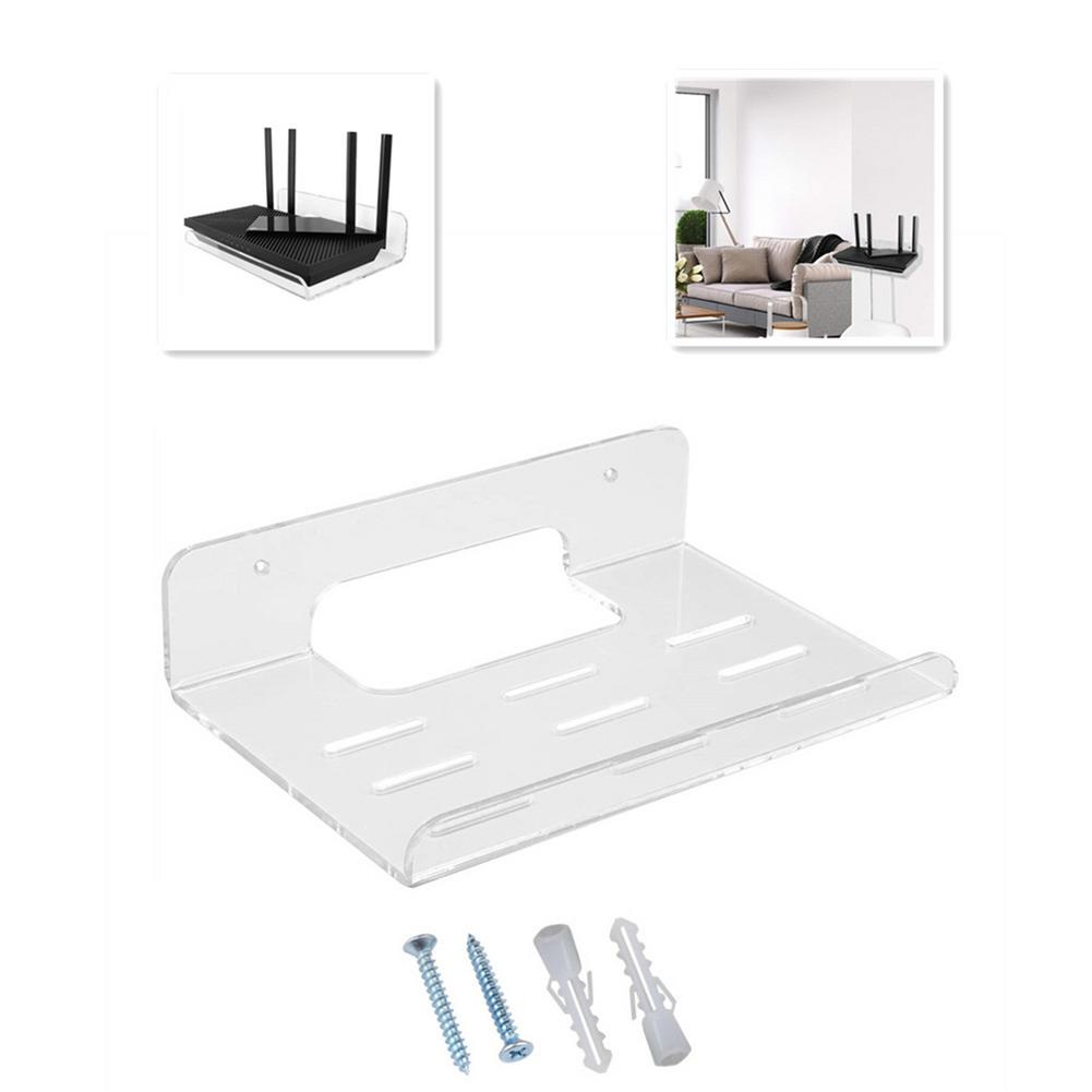 Acrylic Router Wall Bracket Floating Router Rack WiFi Router Storage Rack TVSet Top Box Organizer Holder Bracket For Home Office