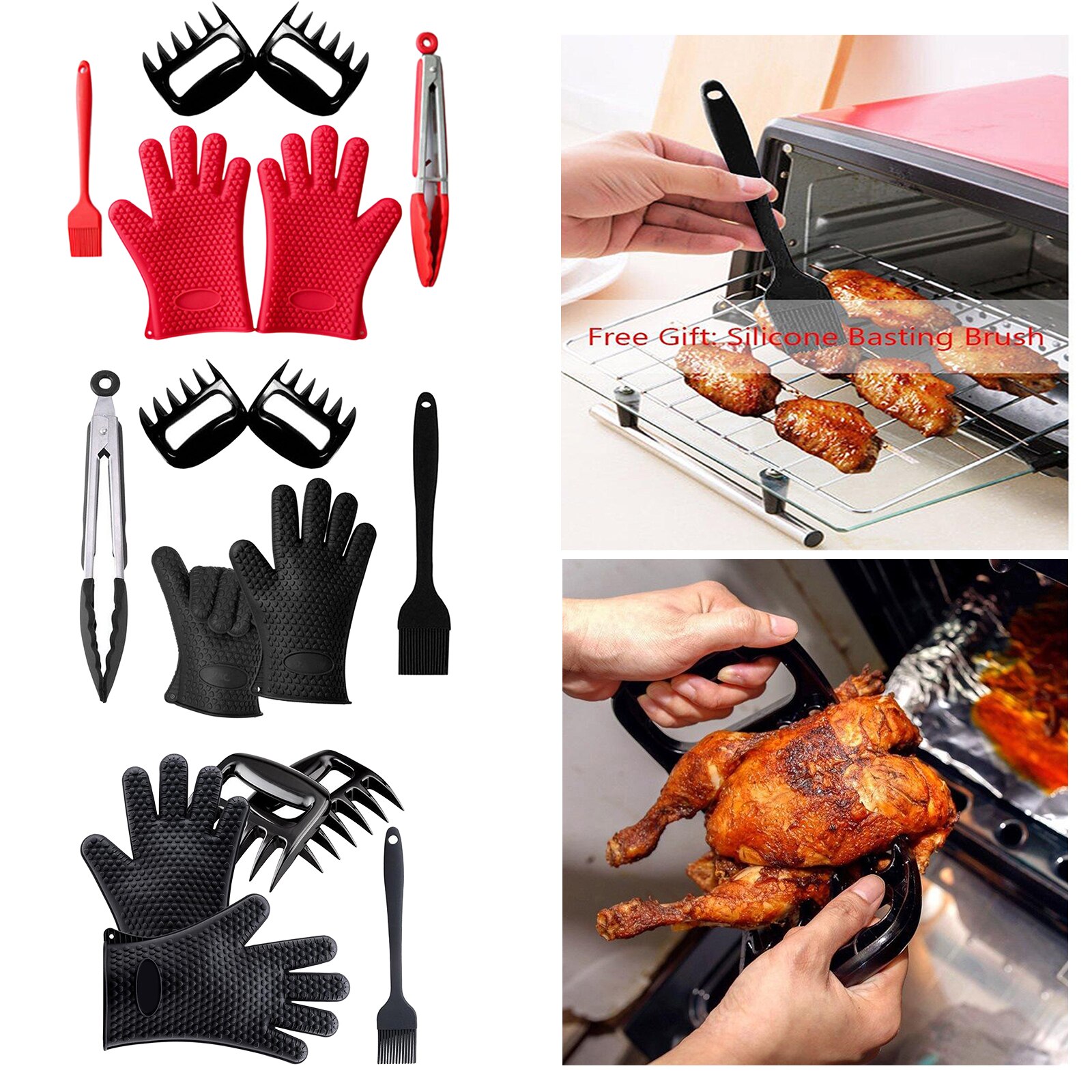 Kit de cocina para asar carne, pinzas para asar y asar
