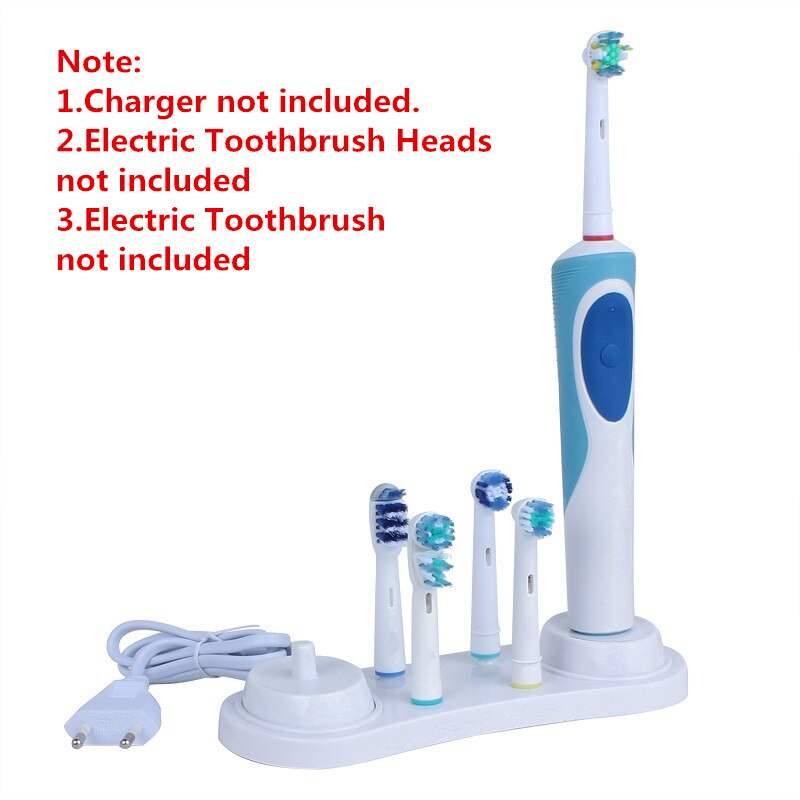 Holder til elektriske tandbørstehoveder med 4 stk. tandbørstehoveder beskyttelsescover til oral b  d12 d20 d16 d10 d36 3757