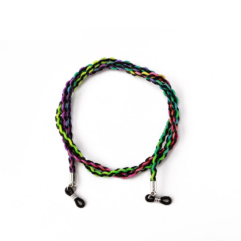 1 Uds. Correa para anteojos, cadena colgante para gafas de lectura, soporte para gafas de sol a la , cordón para el cuello, cadena de Metal antideslizante: multicolor