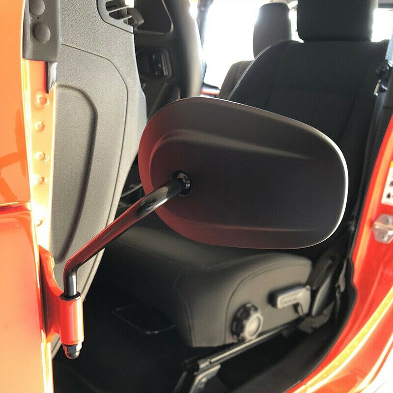 Black Shake-Proof Off-Road Teardrop Adventure Rear View Mirrors Door Hinge Mirror for Jeep Wrangler JK CJ YJ TJ 1987