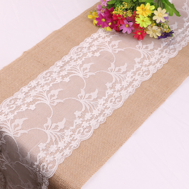 Classical White Lace Linen Table Runner Christmas Wedding Party Banquet Decoration Table Runner Home Hotel Restaurant Tablecloth