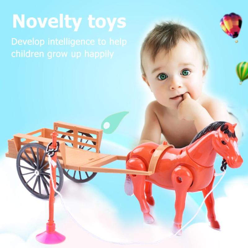 Electronic Toys Novelty Toys Electric Small Horse-drawn Cart Children Toy Suit Accessories Children's Pull Back Carriage