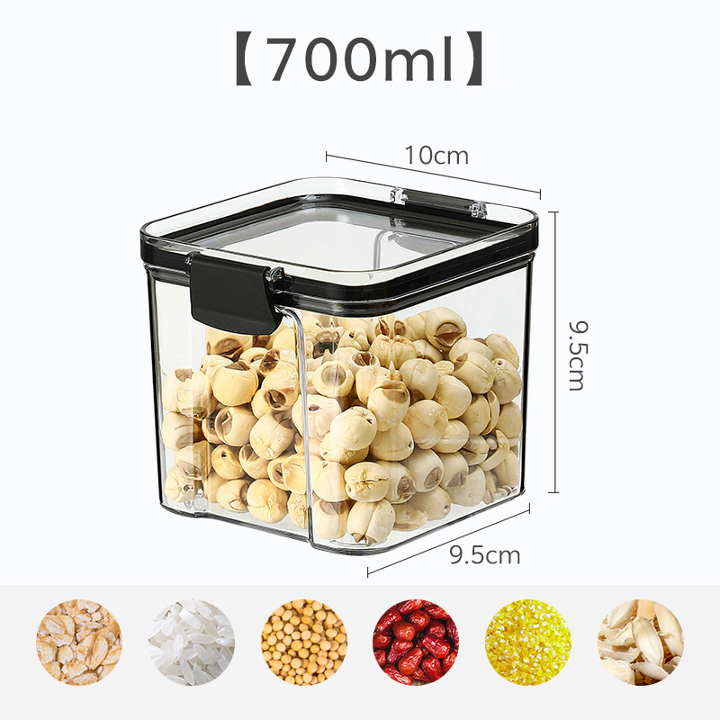 Durchsichtiges Plastik vorrats glas mit luftdicht verschlossenem Küchen snacks Müsli bohnen stapelbarer wasserdichter, feuchtigkeit beständiger Lebensmittel behälter: green