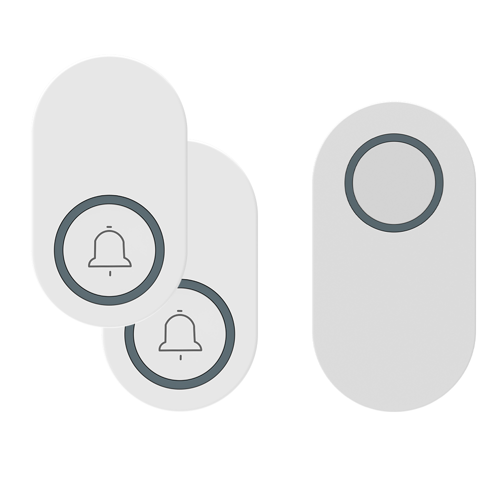 Wireless Doorbell Long-Distance 150M | 38 Melody | Safety Alarm CR2032 Battery Powered: WHITE / us