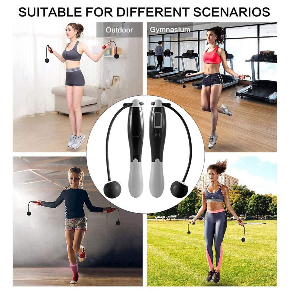 Cuerda de saltar electrónica inalámbrica para Fitness, comba inteligente con pantalla LCD, contador de velocidad