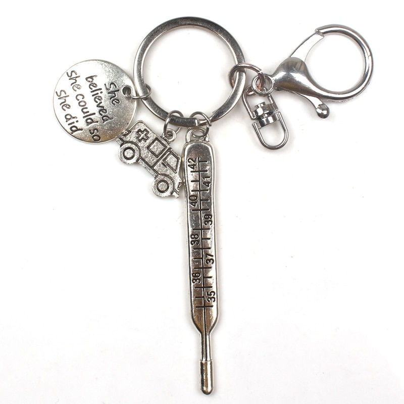 Mode Arts Aid Kit Mini Spuit Thermometer Ambulance Tandarts Angel Stethoscoop Sleutelhanger Geneeskunde Graduate Souvenir