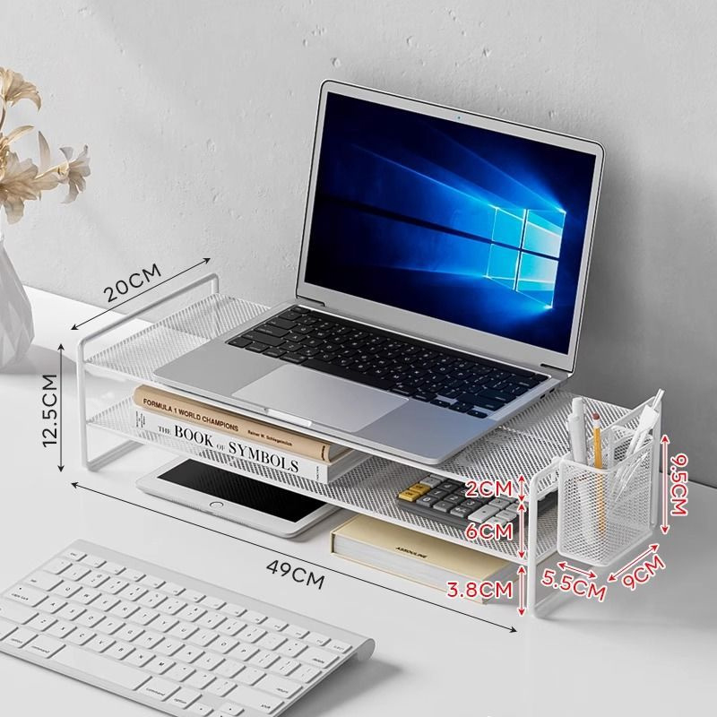Computer Monitor Riser Halter Laptop Kühlung PC Bildschirm Stehen Halterung Desktop Lagerung Organizer Für Drucker Tastatur Maus: Silber