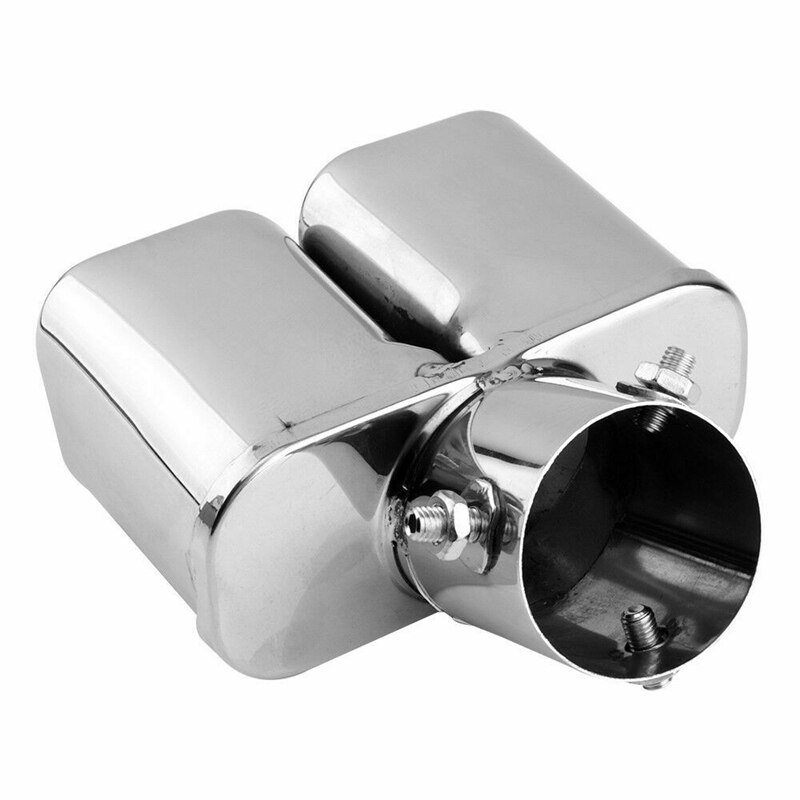 Car Universal 6m Stainless Steel Rear Dual Outlet Exhaust Pipe Muffler Tail Throat Muffler Tip Pipe