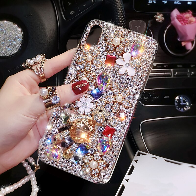 Rhinestone Case Bear Diamond Bling Cover coque for Samsung Galaxy Mate 30 Pro /Lite NOVA 5i Pro P30 Honor 9X Pro P20 Lite: for Honor 9X