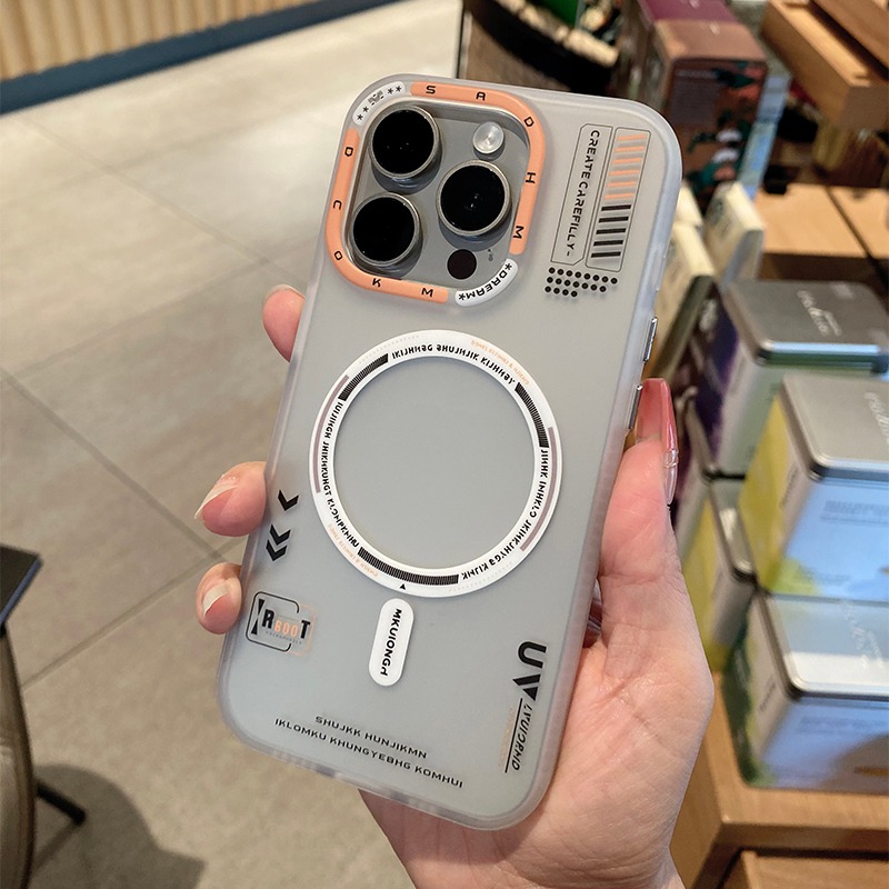 Capa magnética fosca Magsafe para iPhone, dupla cor, capa resistente à choque, fosco, ultra fino, iPhone 15, 14, 13 Pro Max, 12, 15Pro, 14Pro: TELA DE PINTURA / Preto