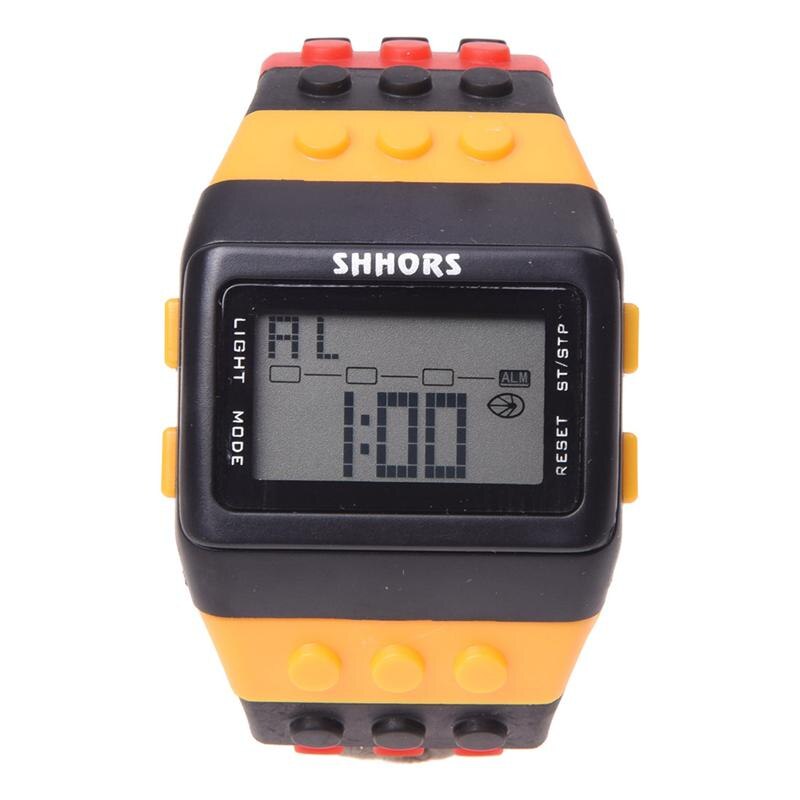 Regenboog Rubber Lcd Digitale Alarm Heren Dames Zwart Case Sport Horloge LED096: Default Title