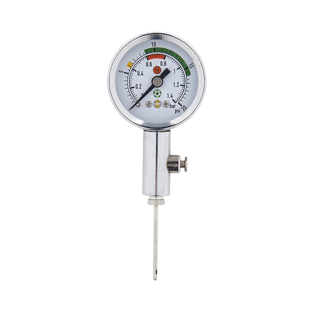 Luft Meter Metall Genaue Ball Barometer Luft Zeiger Prüfung Einstellung FußBall Basketball Silber Volleyball Ball Manometer