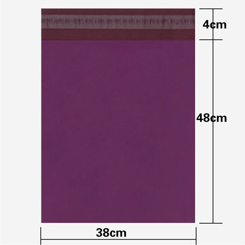 50 st/lot lila tjocka påsar expressbud påsar självförslutande självhäftande vattentät plast poly kuvert postpåsar: 38 x 52 cm 50 st