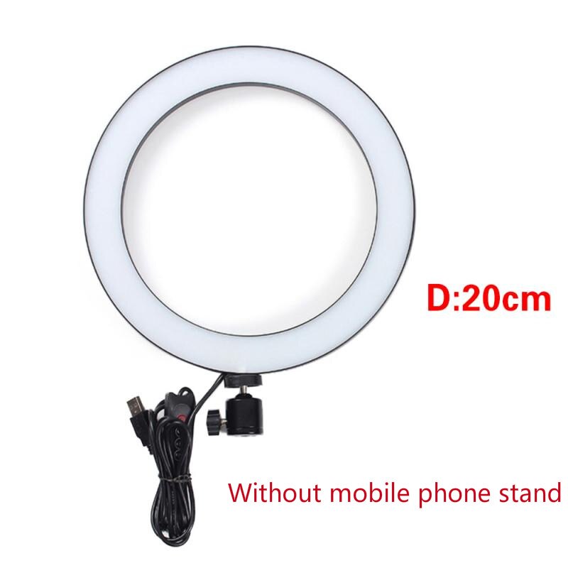 26cm foto led selfie ring selfie ring fill light 10 tum dimbar kamera telefon ring lampa för makeup video live studio lampa: 01