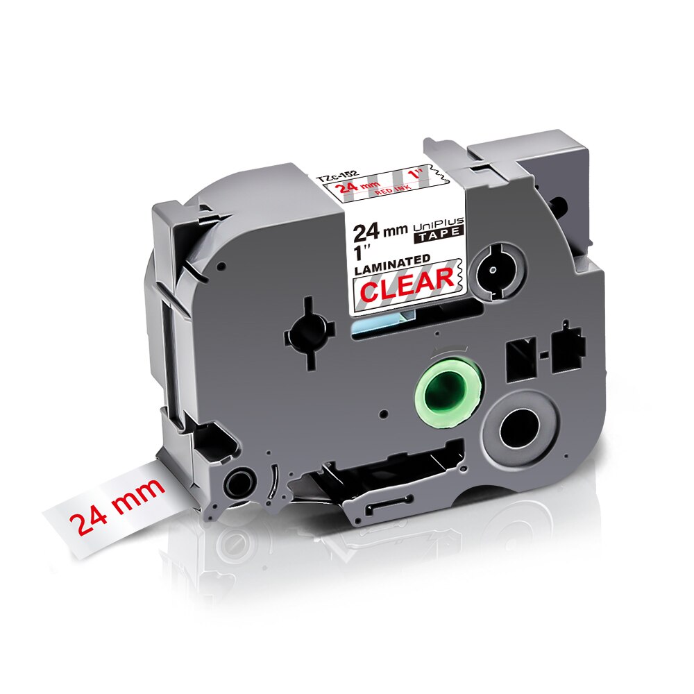 UniPlus 20 Colors 24mm Label Tape 251 Compatible Label Maker Black on White Printer Ribbon Sticky: Red on Clear