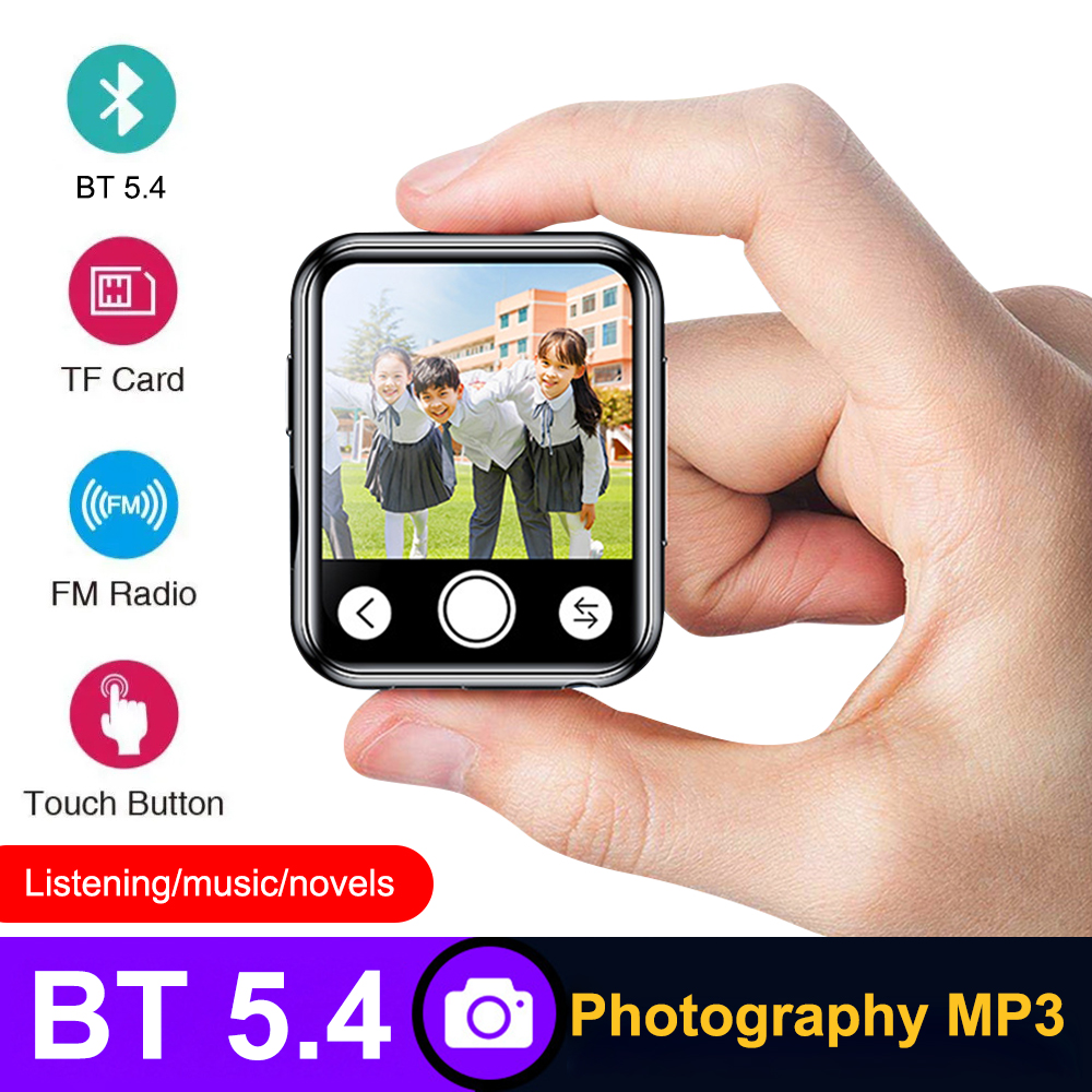 Bluetooth 5.4 HiFi-MP3-Musikplayer mit hochauflösendem Walkman MP4-Voll-Touchscreen, integriertem Lautsprecher, Video-Player, FM/E-Book