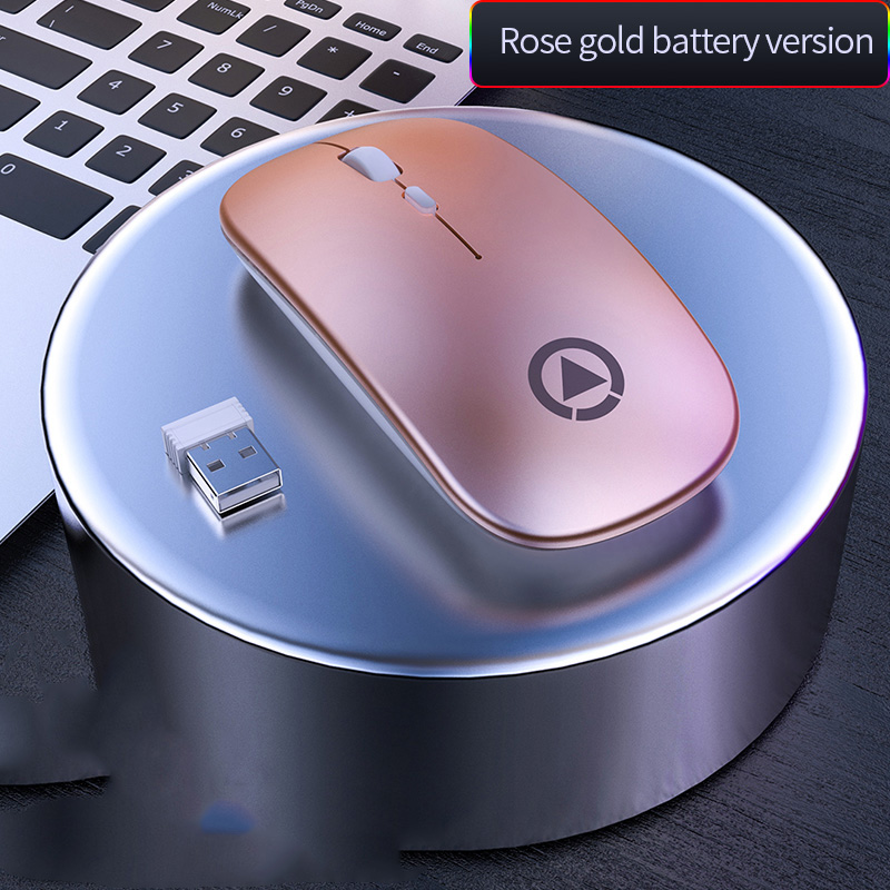 Bluetooth Mouse Silent Mause Rechargeable 2.4G Wireless Mouse Ergonomic RGB Mini Mouse USB Optical Mice For PC laptop Desktop: Wireless Pink