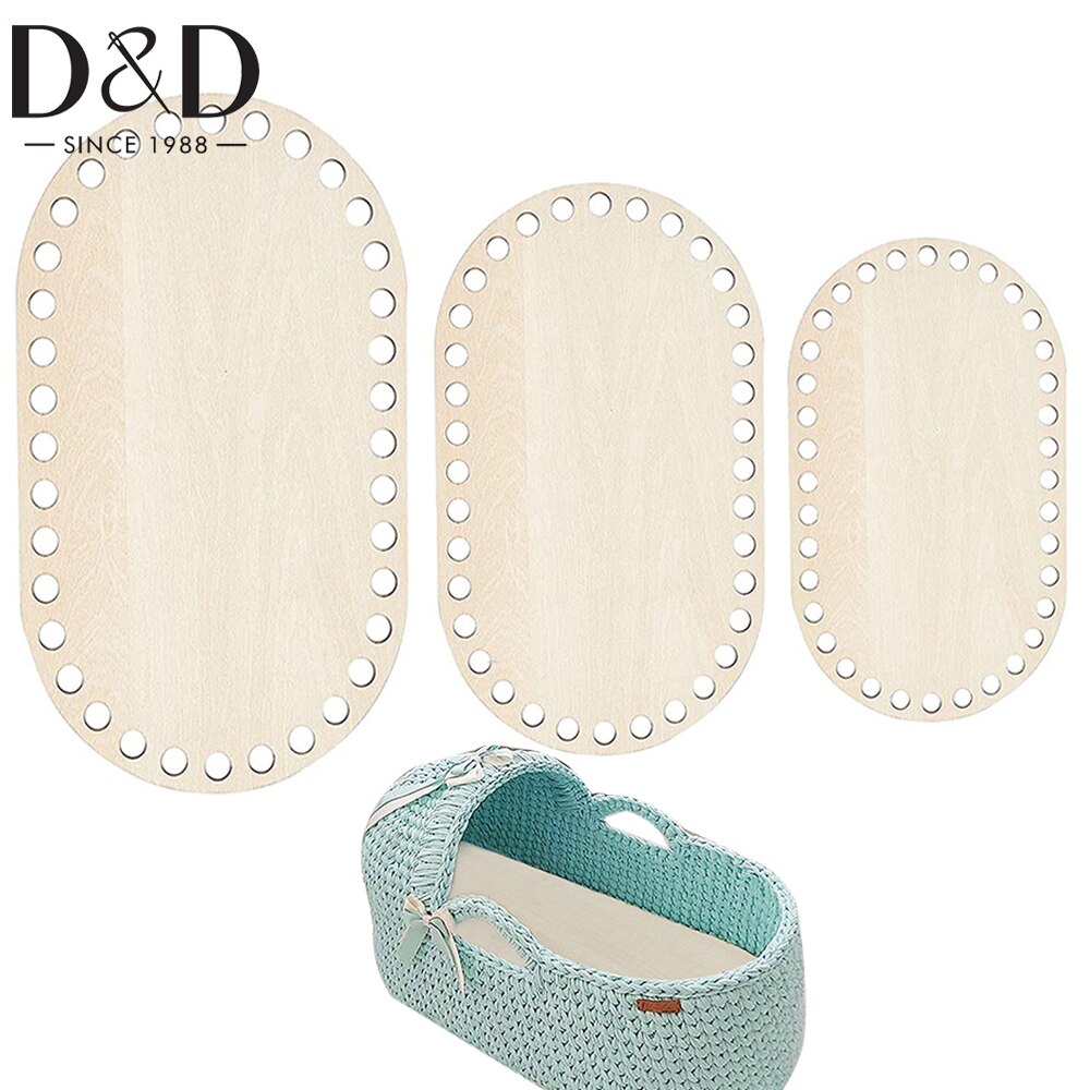 D & D 3 teile/satz Natürliche Holz Korb Unterseite Oval leer Solide Häkeln Korb Holz Basis für DIY Korb Weben liefert Handwerk Machen