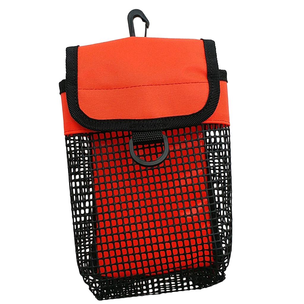 Draagbare Duiken Reel &amp; Smb Veiligheid Marker Boei Carrier Mesh Bag &amp; Clip