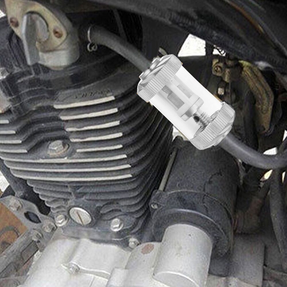 Filtro de combustible Universal para motocicleta de 8mm, filtro de combustible para coche en línea, lavable, piezas de aleación de aluminio para Scooter, accesorios para moto