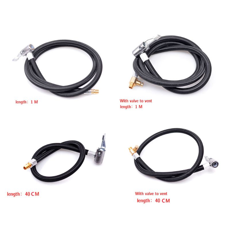 40cm/100cm auto fiets opblaasbare verlengbuis luchtklem inflator pomp ventiel clip klem adapter verbindingsbuis auto compressor band