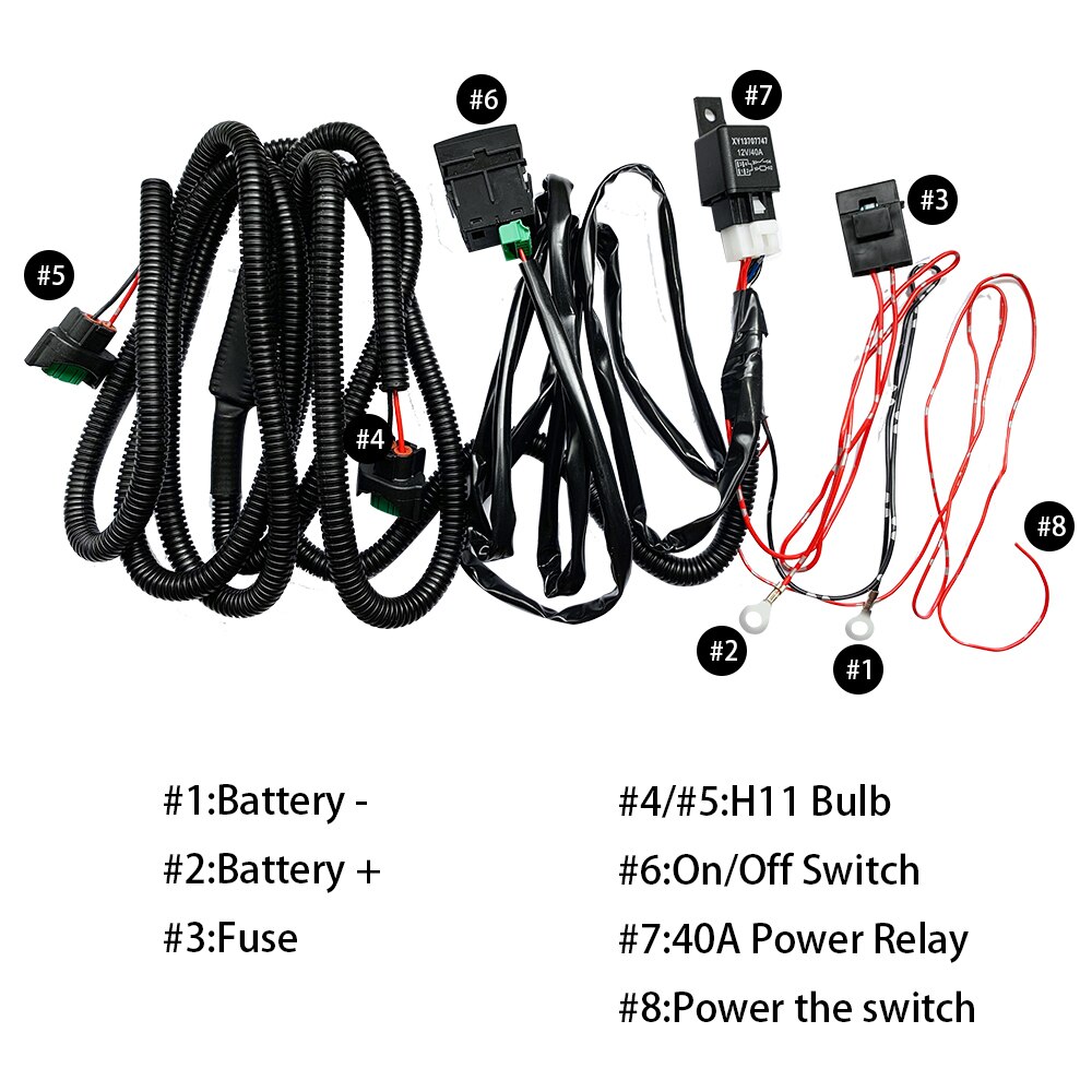thumbnail image 2 of Universal Fog Light Wiring Harness Kit With Fuse, Relay & Switch - For H11 Bulbs 2 of 4