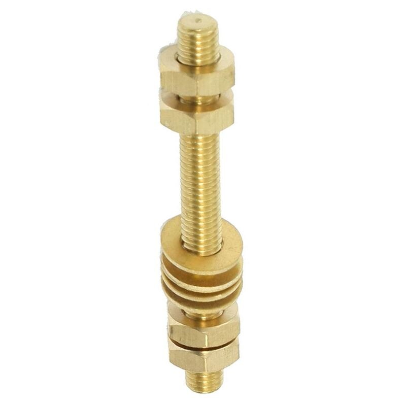 8mm x 80mm Threaded Rod Brass Double Headed Bolt Fastener with Hex Nuts