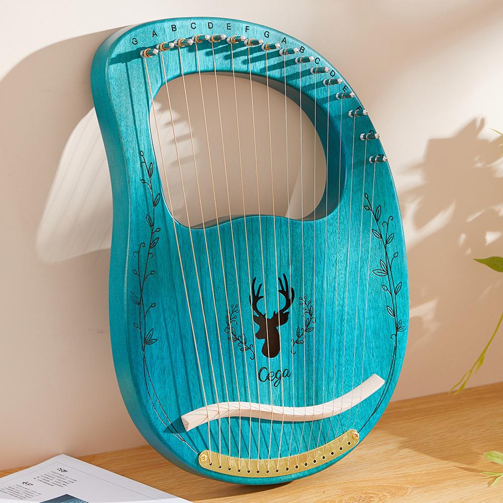 Mahogni træ 16 strenge lire harpe irsk skotsk 16 metal snor lire harpe udsøgt udskåret snorinstrument