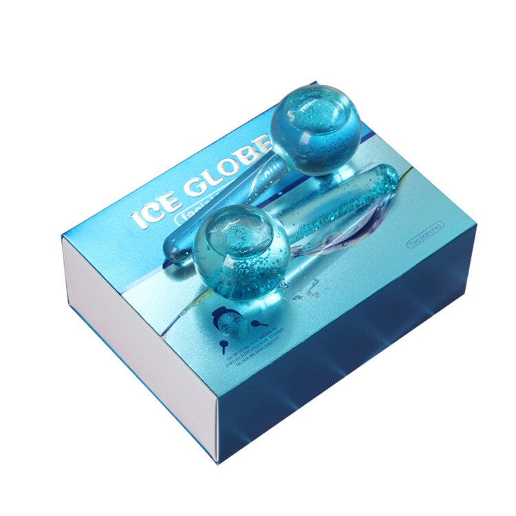 Beauty Ice Hockey Energy-bola de cristal para belleza, refrigeración Facial, ondas de hielo para masaje Facial y ocular: Azul