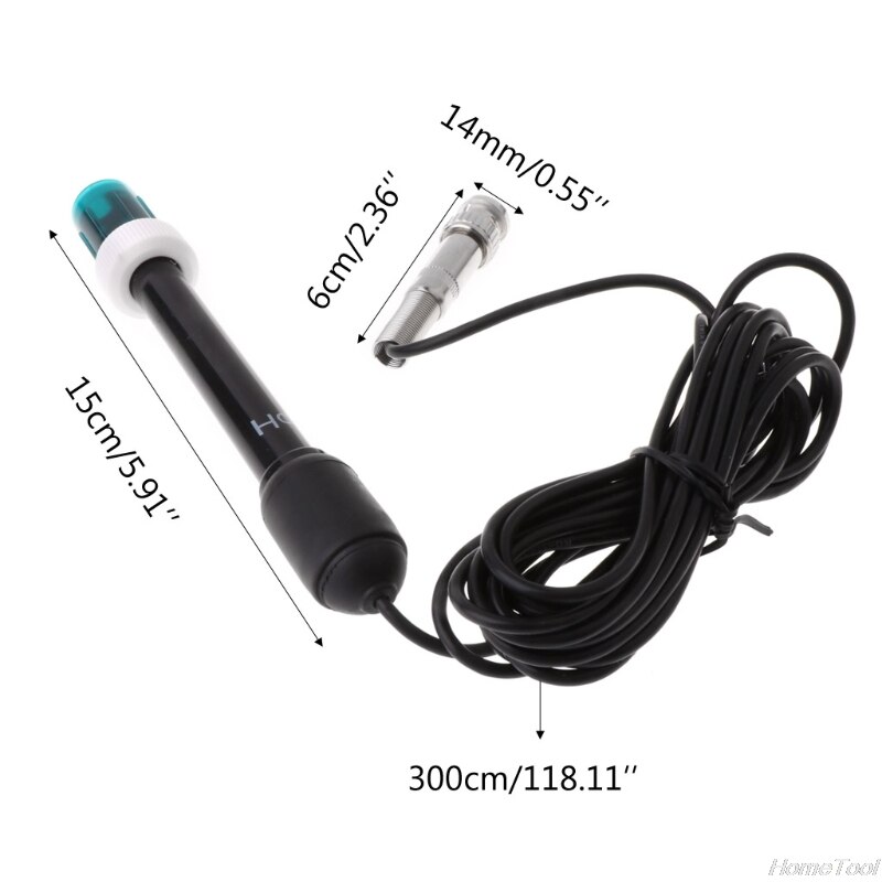 pH Electrode with 300cm Cable BNC Socket 0.01pH Accuracy 0.00~14.00pH Range J13 21