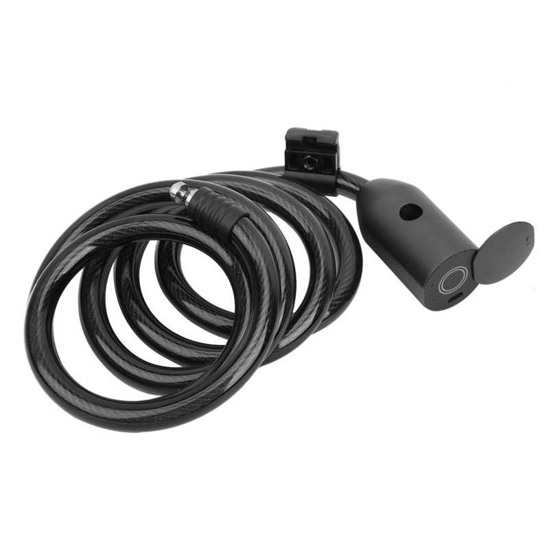 laptop locks laptop safety Bluetooth Steel Rope Lock IP65 Waterproof USB Charge Anti-Theft Device for Bike Motorcycle Scooters