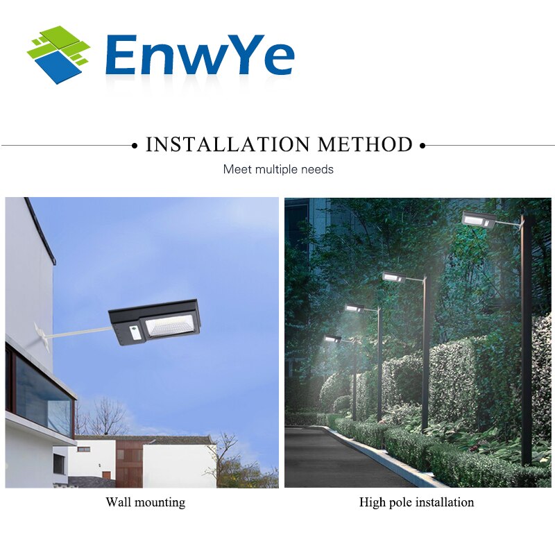 EnwYe 50W LED Solar Panel Light Human Body Induction Community Street Light Park Street Light