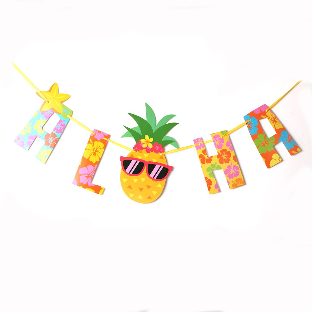 Ananas hengende banner hawaii vimpel tropisk gull bokstav ananas flagg bunting bursdagsfest bryllup dekor foto rekvisitter