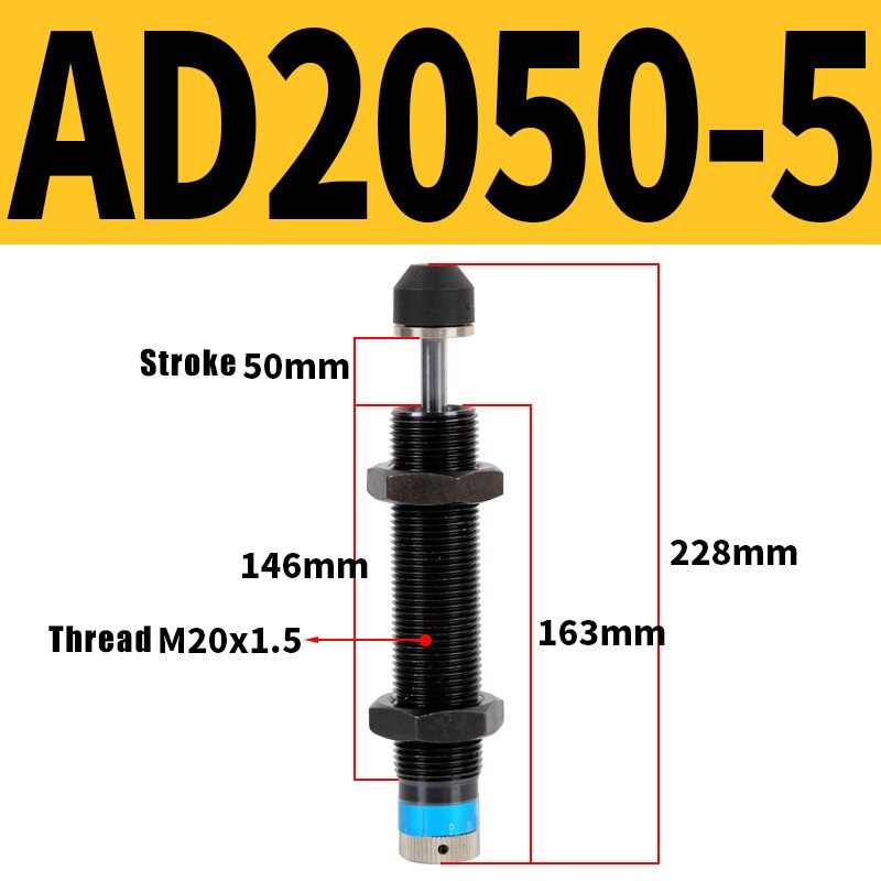 Hydraulischen Einstellbaren Stoßdämpfer AD Serie AD1425 AD2050 Öl Hydraulische Puffer für AD1410 AD1412 AD1612 AD2020 AD2525 Absorber: AD2050-5