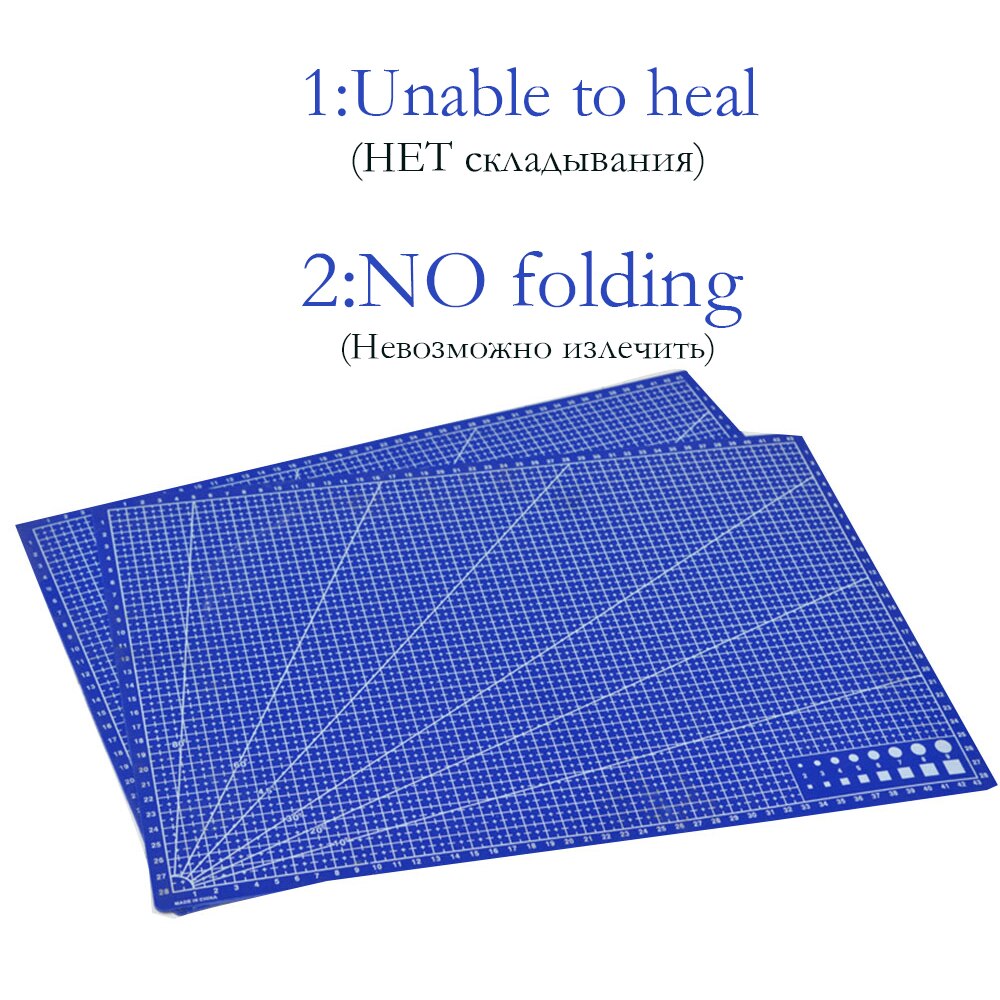 1Pcs A3 Pvc Rectangular Cutting Mat Grid Line Tool Plastic 45cm * 30cm: Blue
