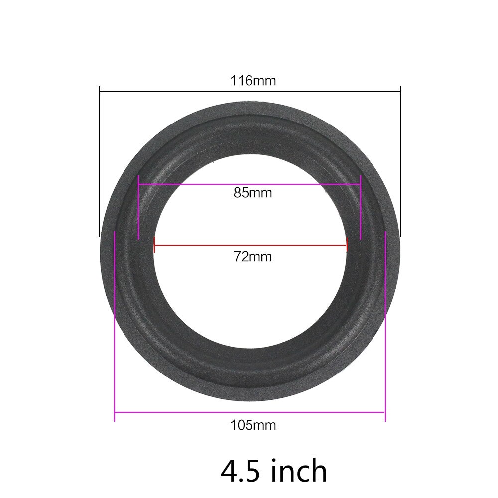 Ghxamp Speaker Schuim Reparatie 2.5 3.5 4 6.5 Inch Schorsing Surround Folding Ring Volledige Range Woofer Speaker Vervanging 2 Stuks: 4plus