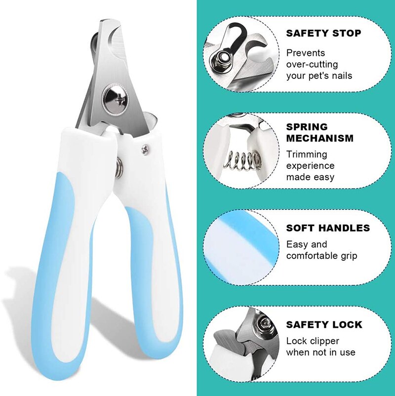 Benepaw Durable Dog Nail Cutter Efficient Pet Nail Clipper For Dogs With Safety Guard To Avoid Over-Cutting Cat Grooming Tool