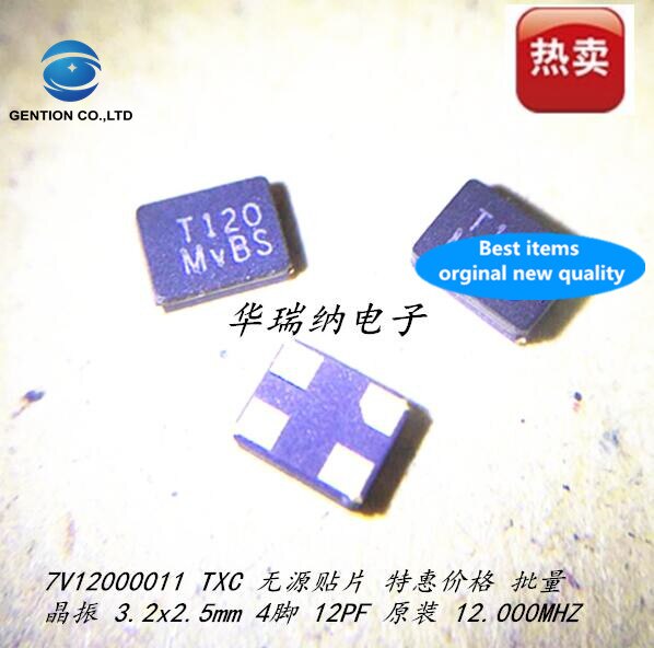 TXC-100% pasivo de cristal SMD, y original, 3225, 7V, 12M, 12MHZ, 12.000MHZ, 30 Uds.