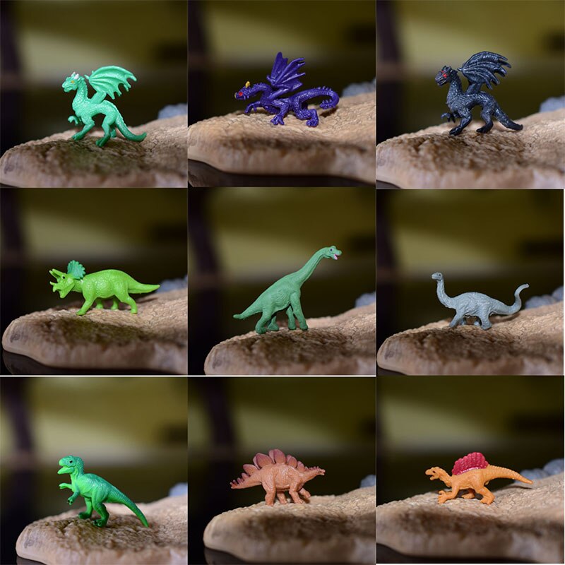 Miniaturen Mythe Dragon Wild Dier Jurassic Dinosaurus Model Tyrannosaurus Stegosaurus Fairy Garden Action Figures Figurine Speelgoed